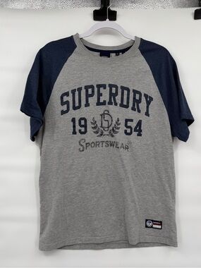 Superdry navy gray short sleeve graphic tee